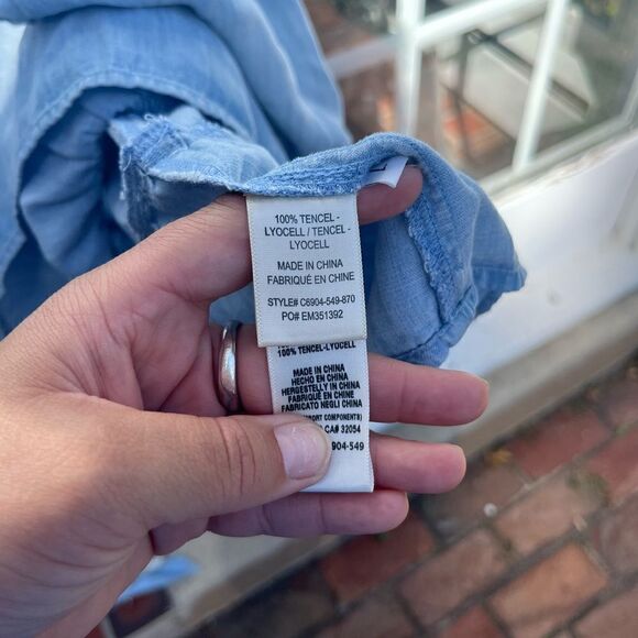 Anthropologie Cloth and Stone Tiered Tencel Chambray Dress NWT - Picture 5 of 12